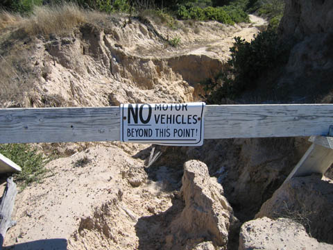 Warning Sign: No Motor Vehicles Beyond This Point